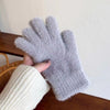 Solid Color Sweet Plush Warm Gloves Cycling Cold Protection