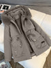 Fur Collar Fashionable All-matching Jacket Hooded Warm Cotton-padded Coat
