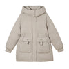 Down Cotton-padded Mid-length Thick Hooded Cotton-padded Jacket