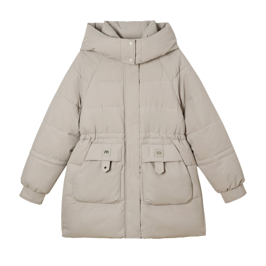 Down Cotton-padded Mid-length Thick Hooded Cotton-padded Jacket