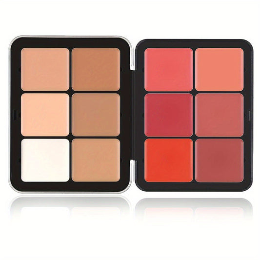 Cross-border TEMU Amazon Hot 12-color Blusher Plate Matte Shimmer High-gloss Multi-color Cream Blush Plate
