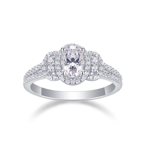 Dream Eden - A Wedding Ring Set With Top-quality Moissanite S925, Silver And Platinum-plated. The Ring Can Be Inspected With A Diamond Pen