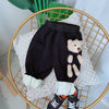 Boys And Girls Detachable Pockets Bear Pants