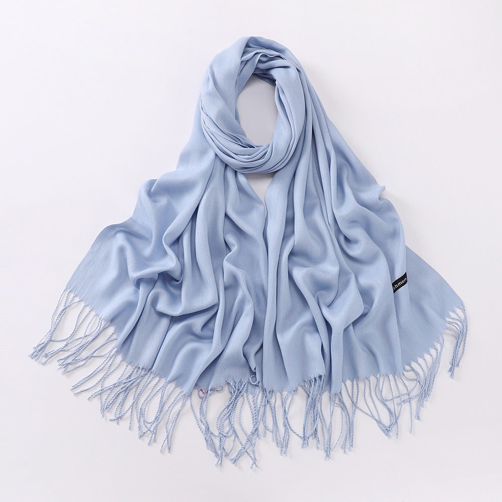 Autumn And Winter Cashmere-like Solid Color Long Scarf