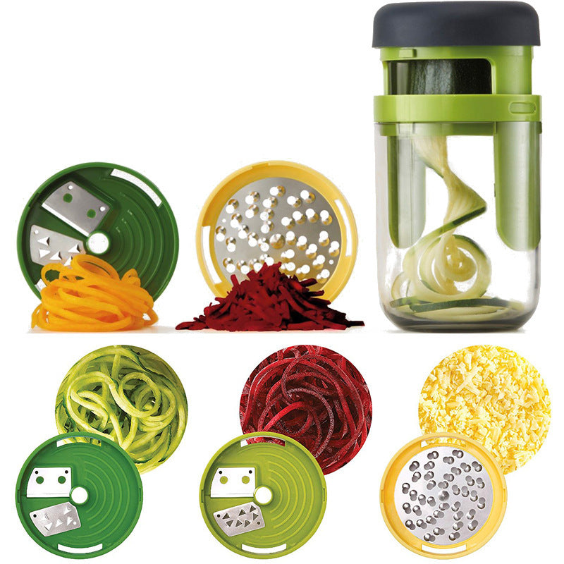 Hand - Held Rotary Vegetable Cutter Three - In - One Function