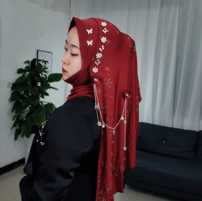 Milk Silk Snowflake Tassel Soft Brim Wrap Scarf