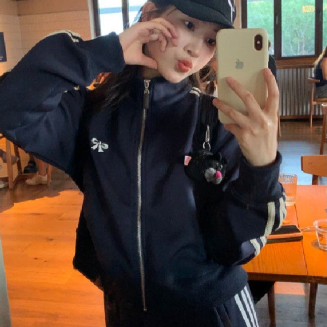 Retro Baseball Jacket Women's Loose Casual