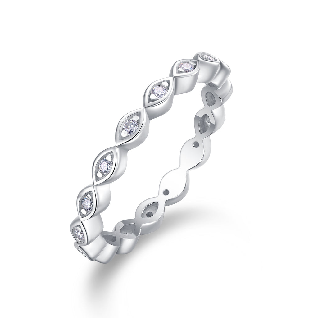 Eternal - Set With Top-quality Moissanite S925 Silver And Platinum-plated Diamond Wedding Ring. The Ring Can Be Inspected With A Diamond Pen