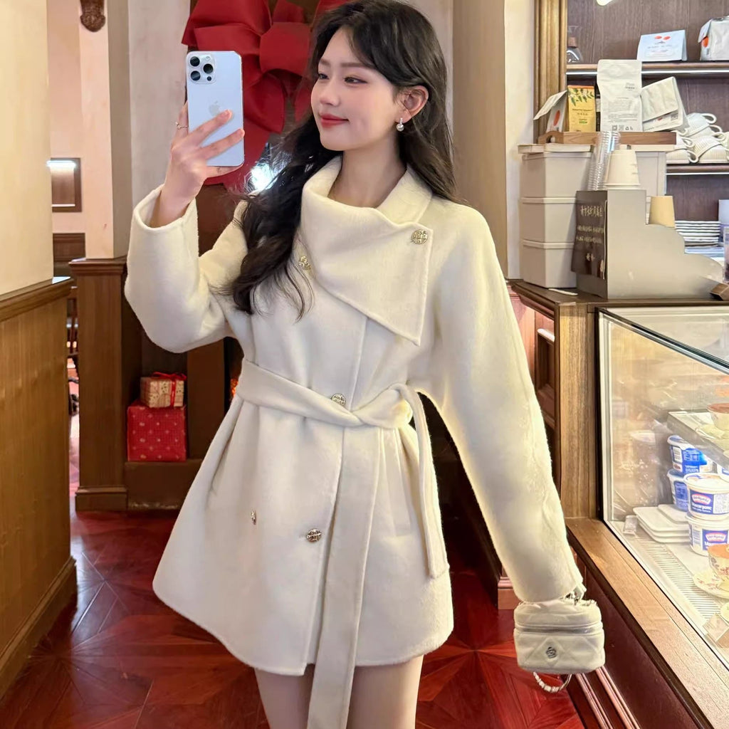 Premium Thick Wool New Waist-cropped Petite Coat