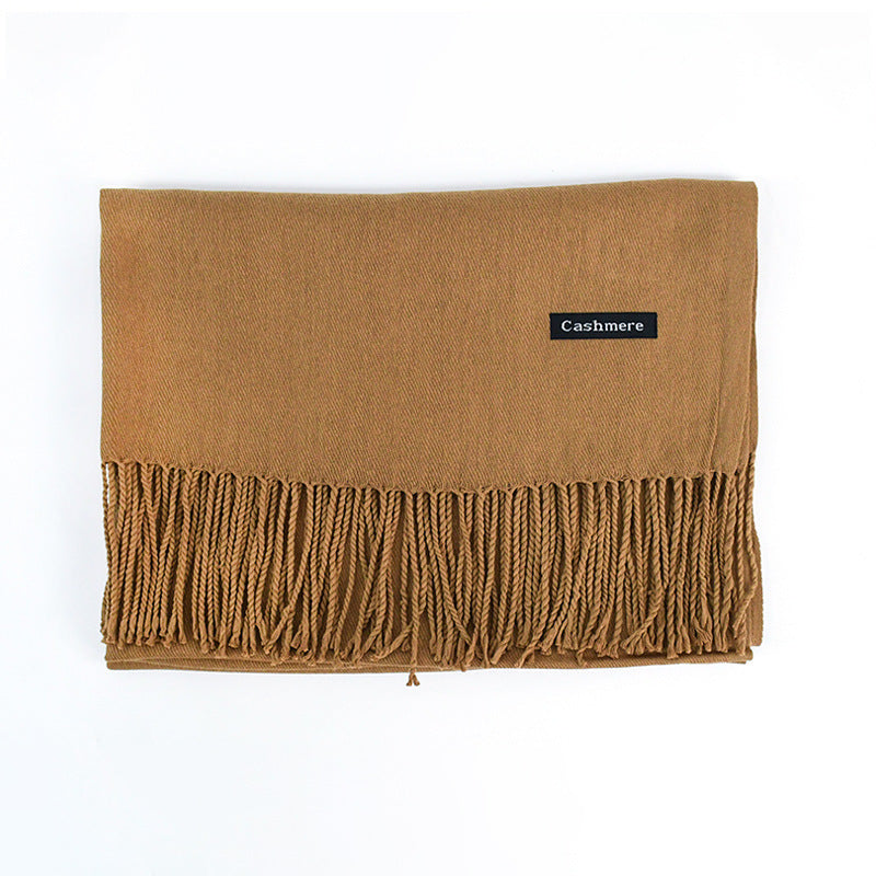 Women's Solid Color Scarf Tassel Scarf