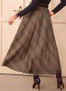 Elegant Retro Women's High Waist Plaid Ribbon Pocket Casual Skirt
