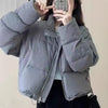 Women's Stand Collar Short Polyester Cotton-padded Jacket