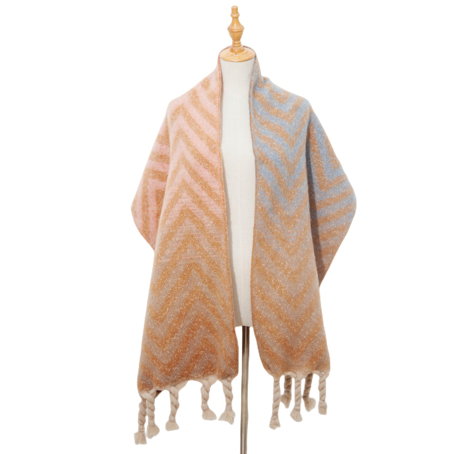 European And American Autumn And Winter Knotted Coarse Braid Imitated Mohair Jacquard