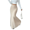 Women's Pleated Fishtail Skirt Apricot
