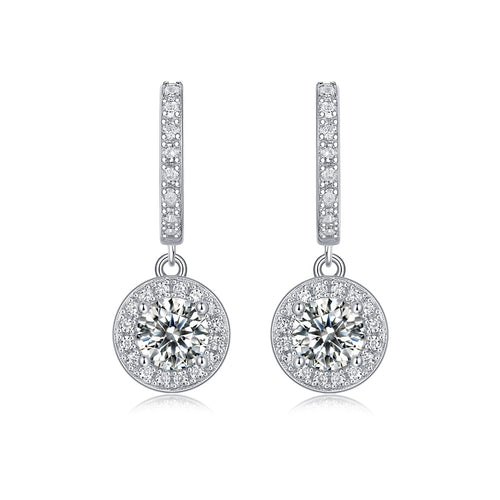 To Youth - Earrings Set With 0.5-carat Top-quality Moissanite S925 Silver And Platinum-plated Stud Earrings, A Fashionable And Trendy Accessory That Can Be Tested With A Diamond Pen