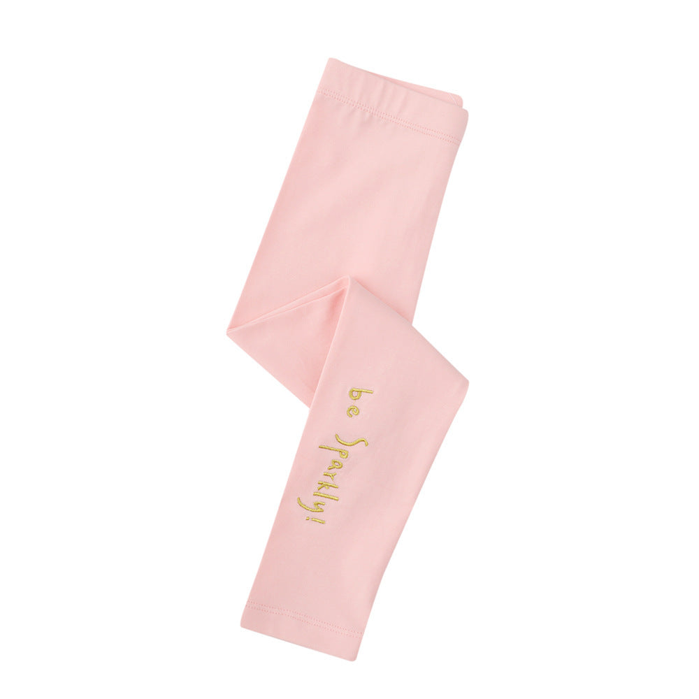 Spring New Products Children's Clothing One Drop Shipping Girls European And American Embroidered Leggings Baby Slim Leggings