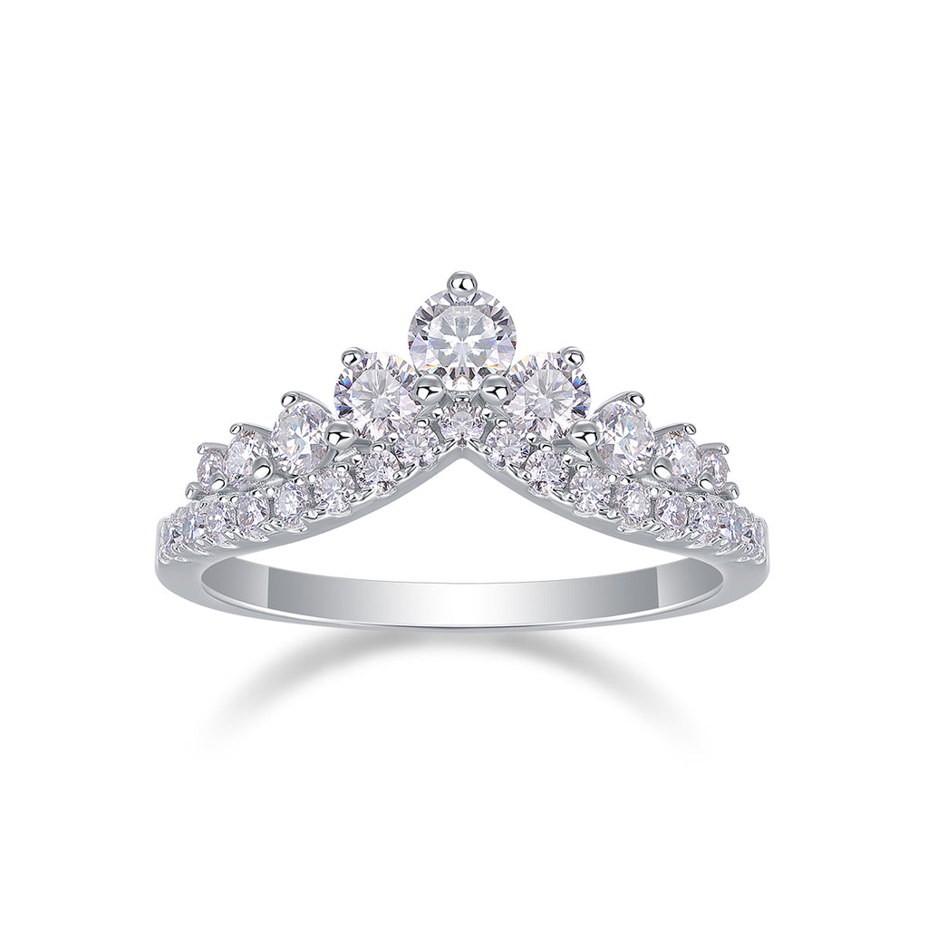Victoria - A Wedding Ring Set With Top-quality Moissanite S925 Silver And Platinum-plated Diamond Can Be Inspected With A Diamond Pen