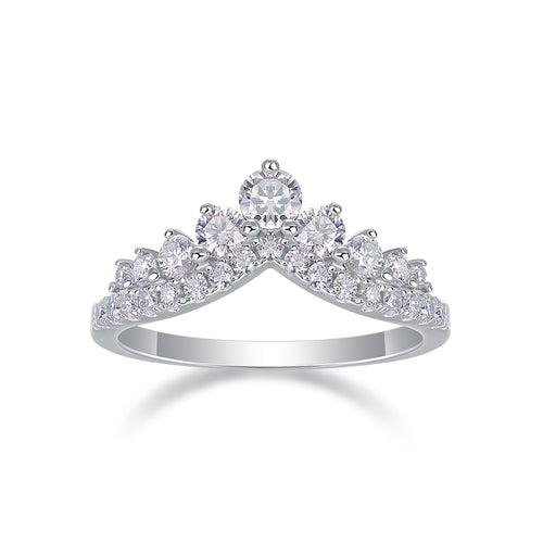 Victoria - A Wedding Ring Set With Top-quality Moissanite S925 Silver And Platinum-plated Diamond Can Be Inspected With A Diamond Pen