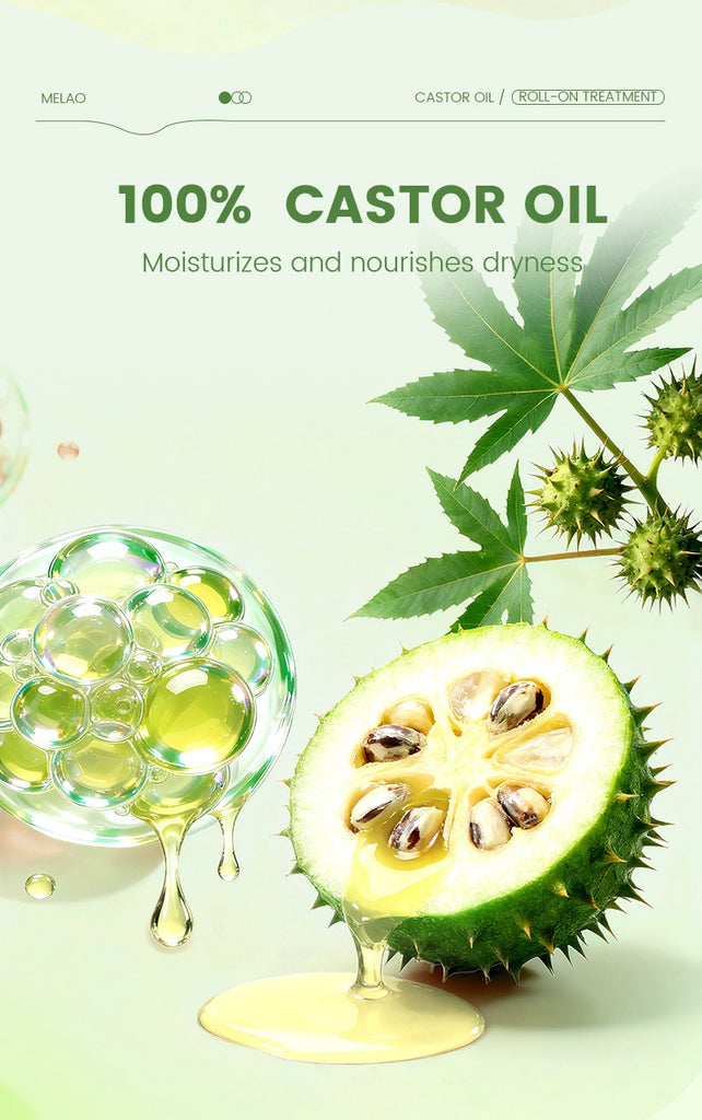 Castor Oil Roll-On Essential Oil 10ml Portable Hair Care Growth & Regeneration Serum Scalp Nourishing Oil
