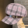 British Retro Plaid Octagonal Hat Women's Spring And Summer