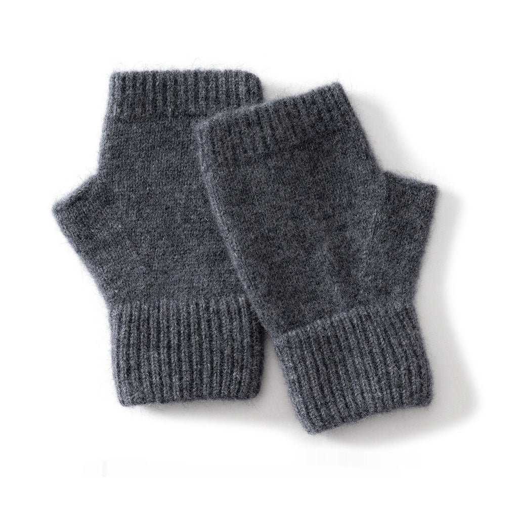 Australia Wool Warm Knitted Flat Flower Fingerless Cashmere Gloves