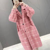 Fashion Loose Medium-length Plaid Coat For Women