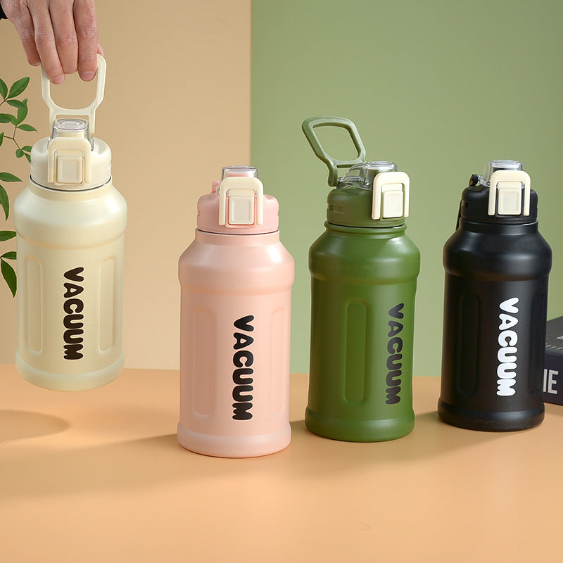 Portable Large Capacity Insulated Water Cup With Straw