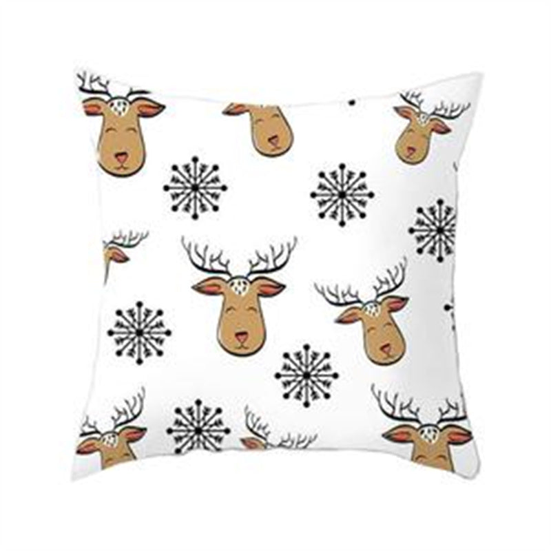 Christmas Antlers Printed Home Sofa Cushion Pillowcase