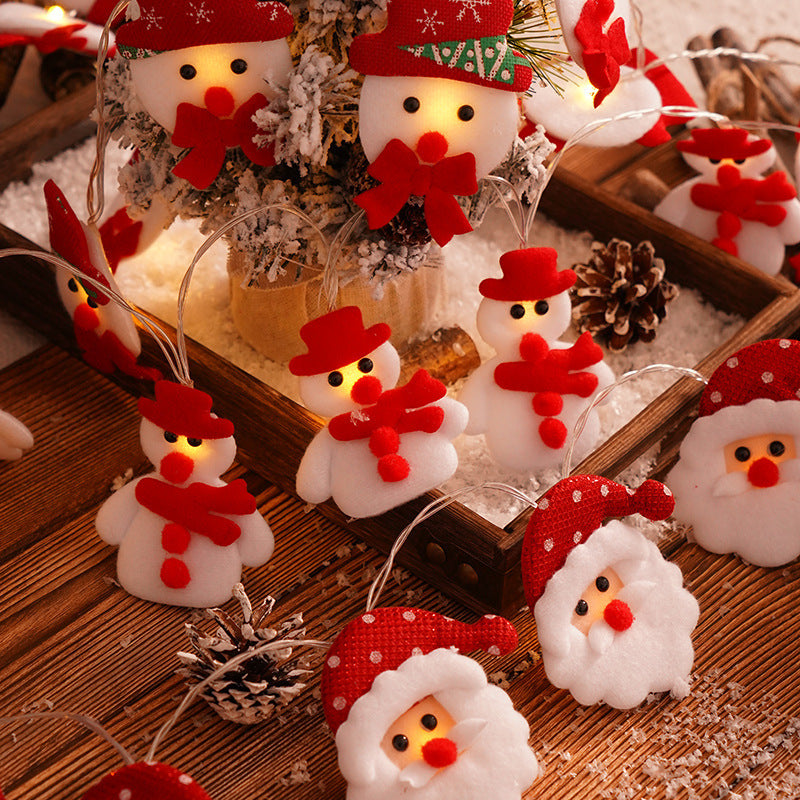 Fabric Felt Polka Dot Christmas Holiday Room Decoration Led String Lamp