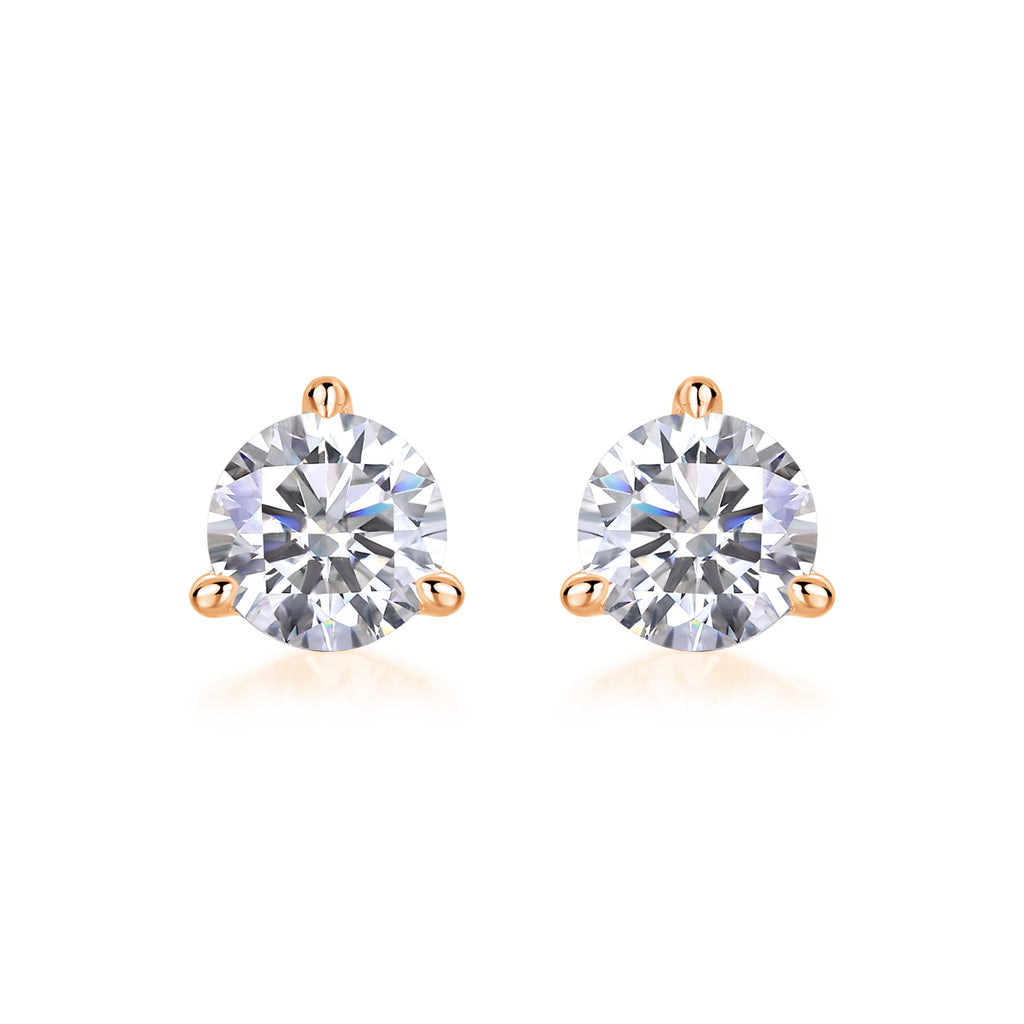 Frozen Frame - Set With 0.5-carat Top-quality Moissanite S925 Silver And Platinum-plated Stud Earrings, A Fashionable And Trendy Accessory That Can Be Tested With A Diamond Pen In Gold Rose Gold