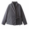 Double Breasted Kimono Niche Design Lace-up Cotton Coat Jacket