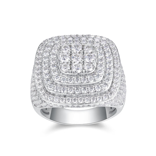 The Legendary King - Men's Ring, Diamond Ring And Wedding Ring Set With Top-quality Moissanite S925 Silver And Platinum-plated. The Ring Can Be Inspected With A Diamond Pen