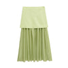 Solid Color Knitted Pleated Stitching Skirt