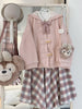 Japanese Woolen Soft Girl Thick Checks Suede All-matching Long Dress