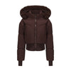 Women's Hooded Large Fur Collar Short Cotton Jacket