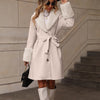 Women's Lapel Cardigan Single-breasted Strap Trench Coat