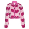 Girls Retro Loose Love Plush Jacket Women