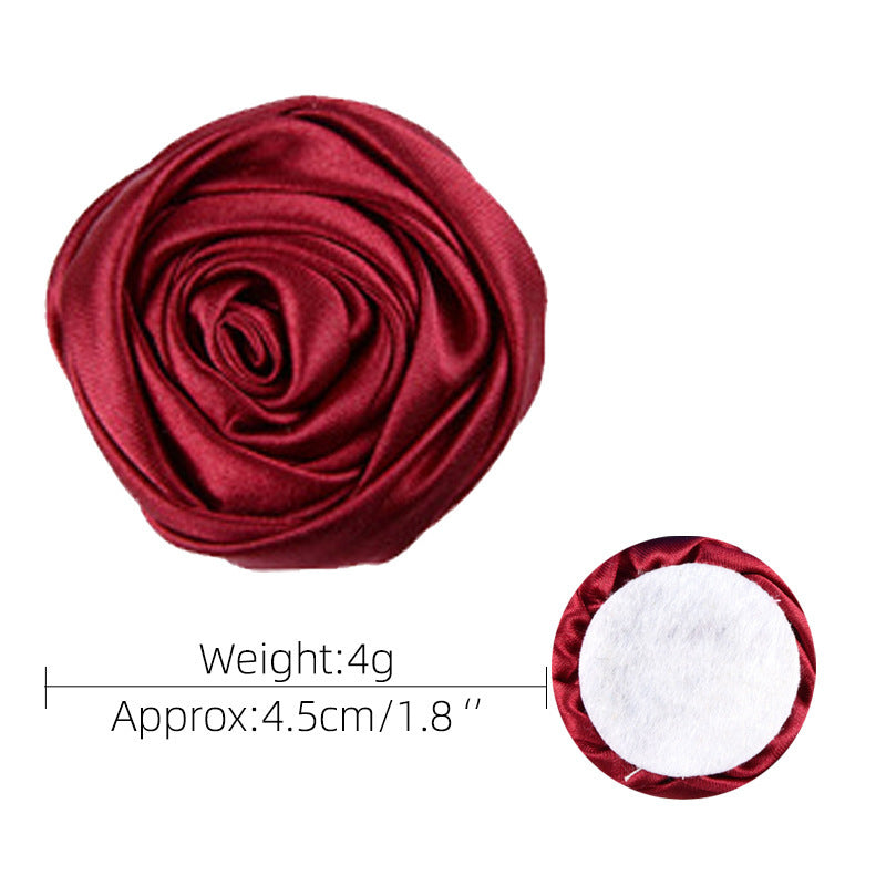 Rose Three-dimensional Bud Satin Fabric Flower Corsage Bridal Bouquet Ornament Accessories