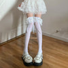 Multi-layer Lace White Knee Socks Bow Stockings