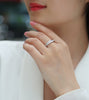 The Beauty Of Overlap - A Wedding Ring Set With Top-quality Square Moissanite S925 Silver And Platinum-plated Diamond Can Be Inspected With A Diamond Pen