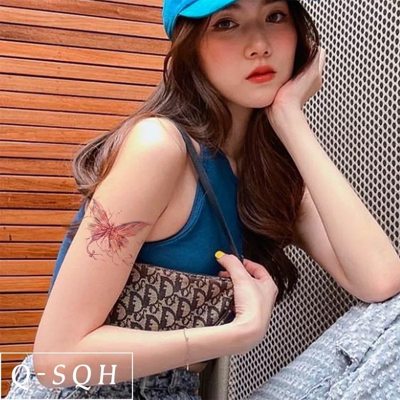 Colorful Tattoo Sticker Sweet Cool Ins Style Butterfly