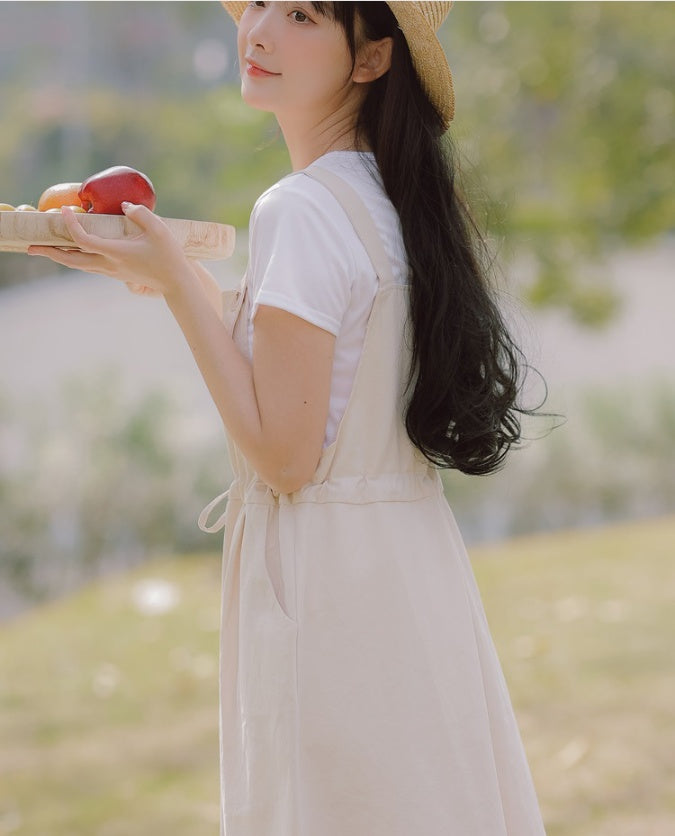 Literary And Forest Suspender Skirt College Style Dress