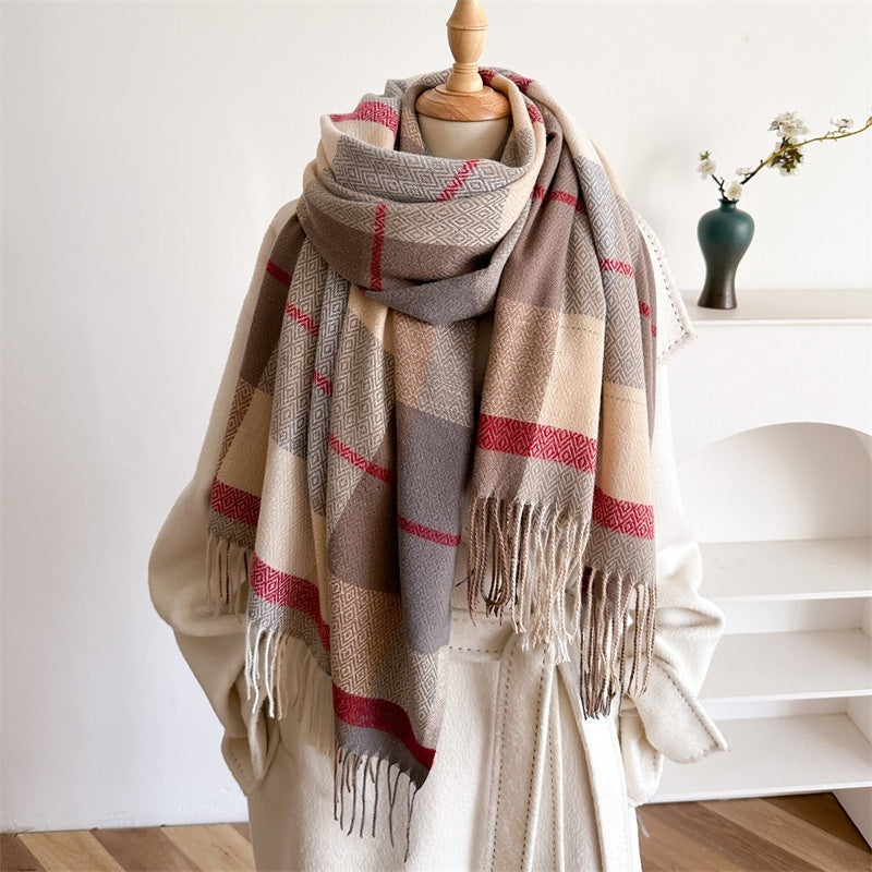 Unisex Autumn And Winter All-matching Tassel Scarf