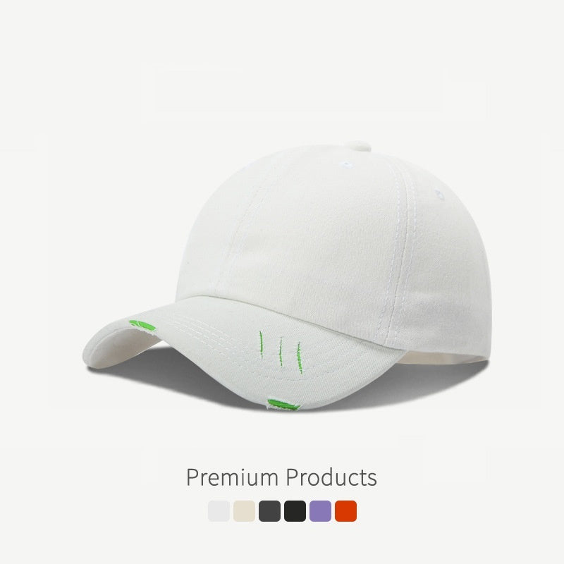 Make Old Ripped Style Curved Brim Sun-shade Baseball Cap