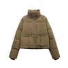 Women's Solid Color Short Warm Stand-up Collar Downcotton-padded Jacket
