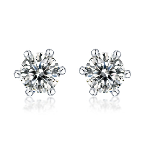 Rain And Snow - Earrings Set With 0.5-carat Top-quality Moissanite S925 Silver And Platinum-plated Stud Earrings, A Fashionable And Trendy Accessory, Can Be Tested With A Diamond Pen