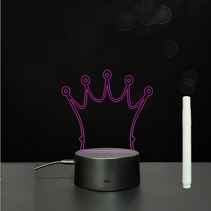 لوحة أكريليك ثلاثية الأبعاد مع إضاءة LED للوحة رسائل بخط اليد