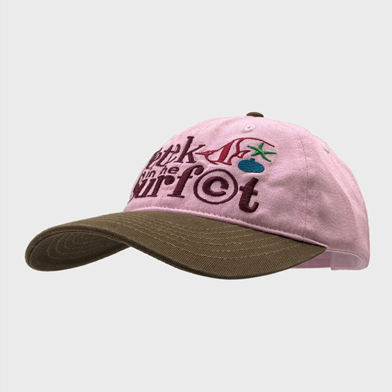 Retro Contrast Color Peaked Cap Men And Women Small Fish Starfish