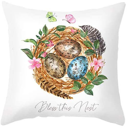 Living Room Sofa Bed Easter Linen Throw Pillowcase