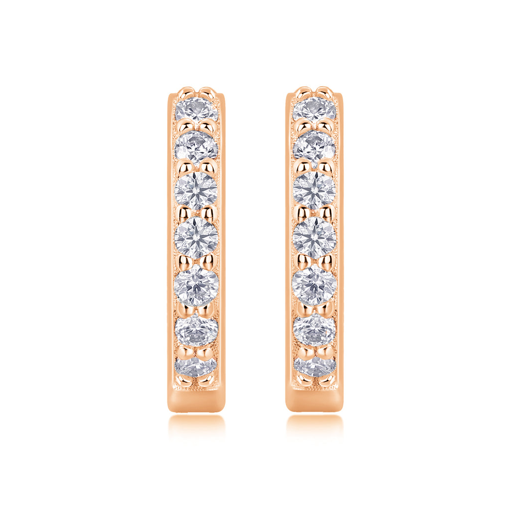 Ding Ding - A Fashionable And Trendy Accessory Set With Top-quality Moissanite S925 Silver And Platinum-plated Stud Earrings. The Gold Rose Gold Color Can Be Detected By A Diamond Pen